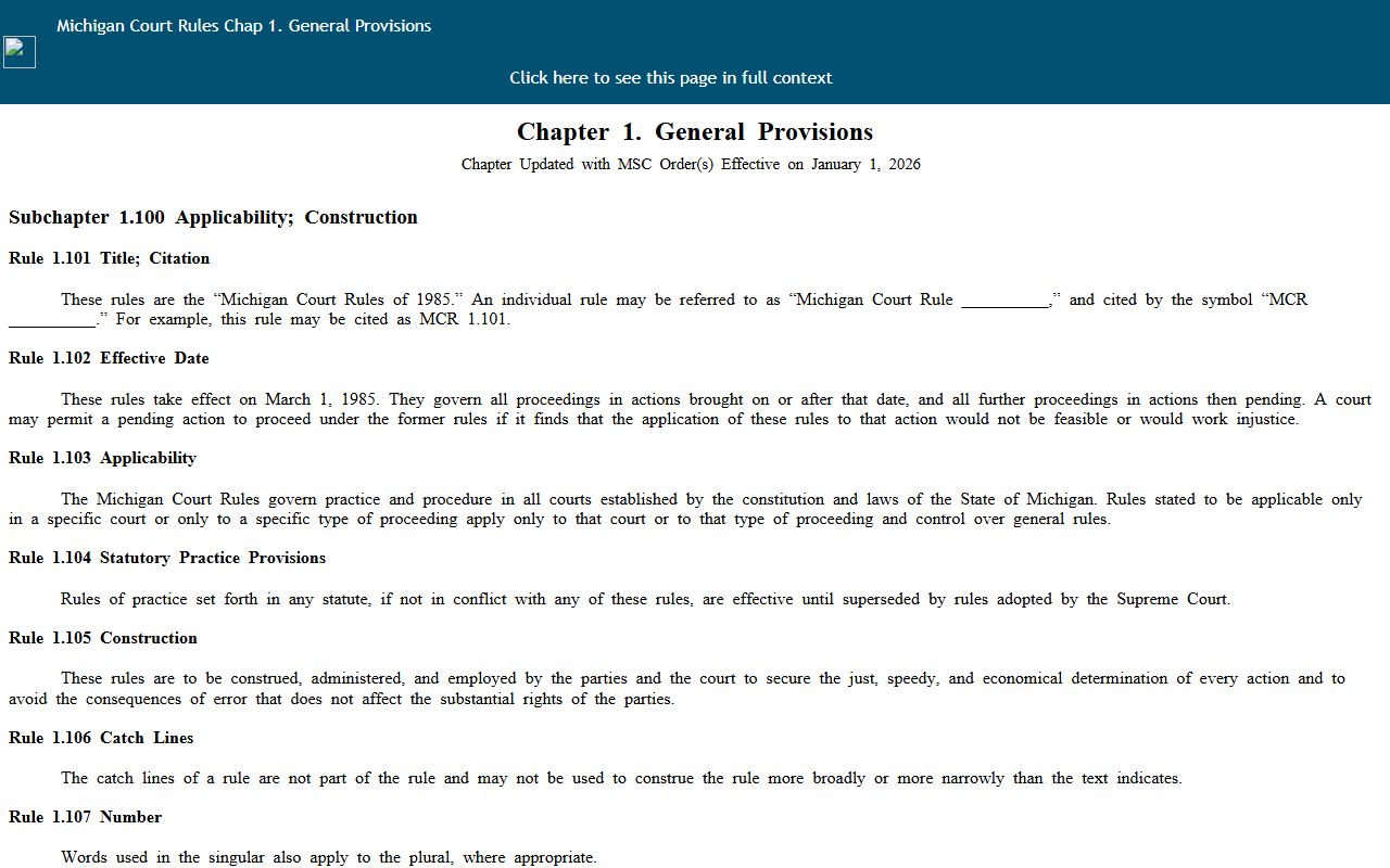 Huron County court records Michigan Court Rules Chapter 1 access provisions