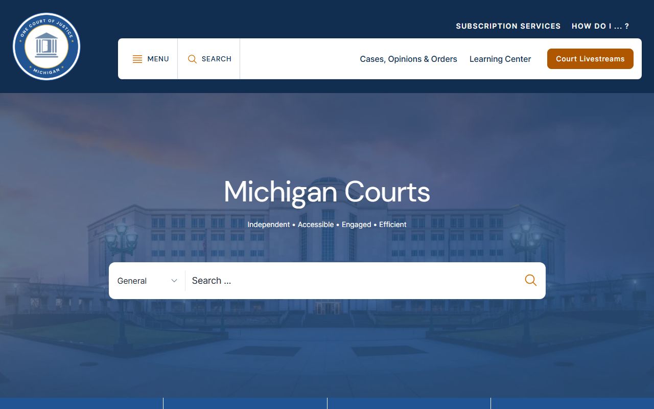 Michigan Courts portal for Huron County court records access