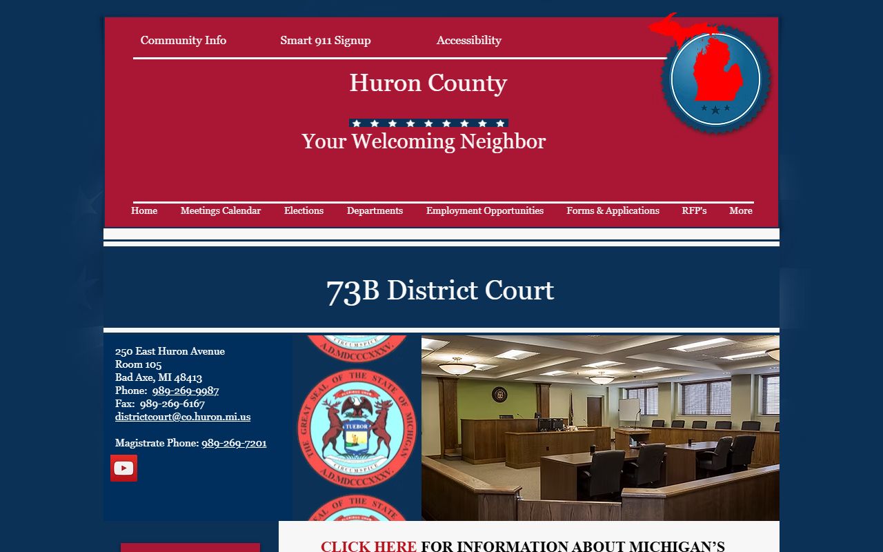 Huron County traffic court records handled by the district court magistrate division